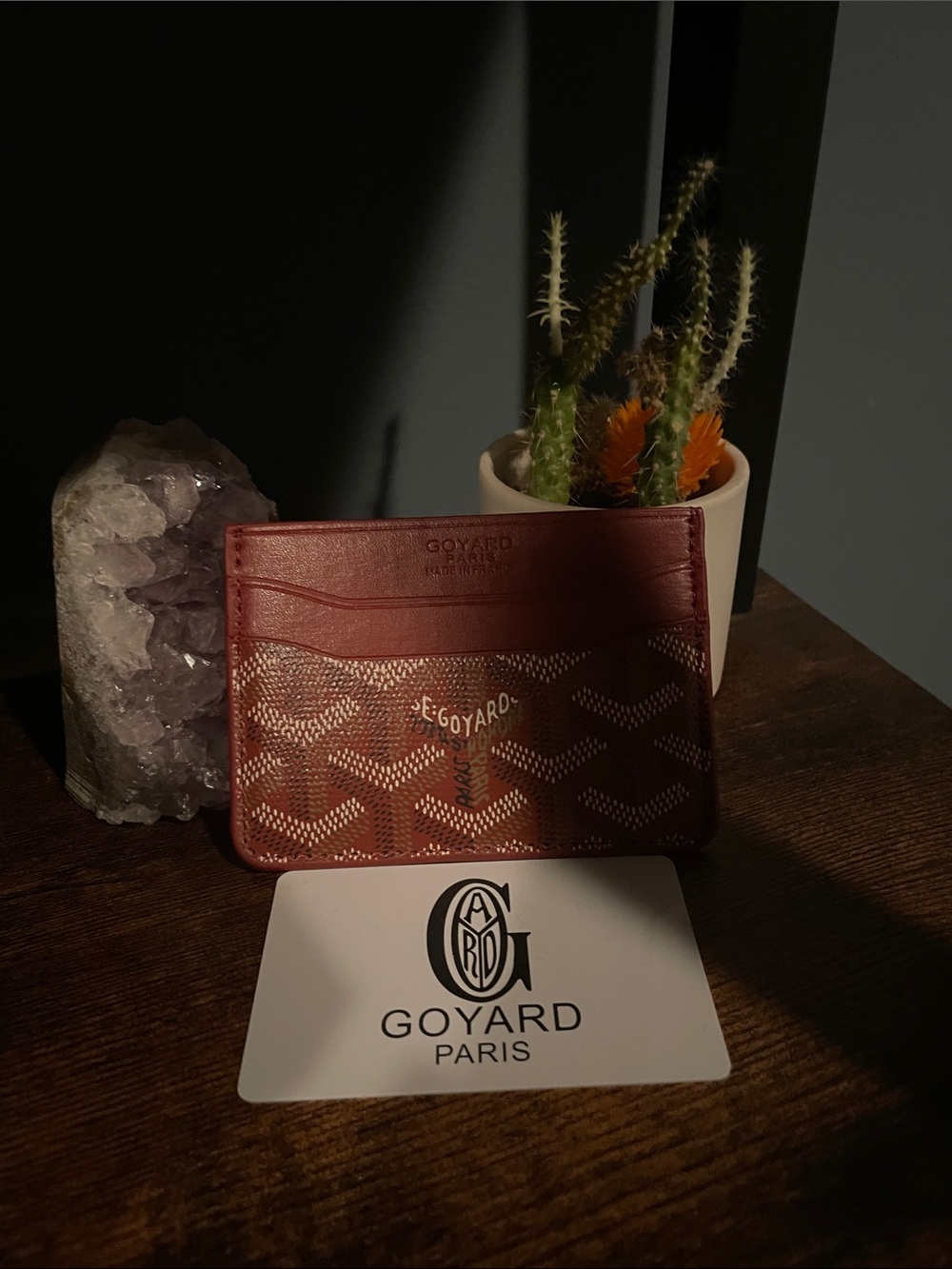 Wine red Goyard card holder, open to offers‼️